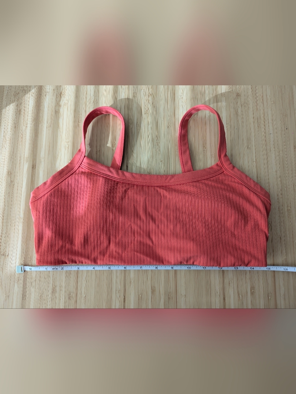 $15, Size Medium - Prana Ribbed Crop Bralette - Coral - Picture 3 of 3